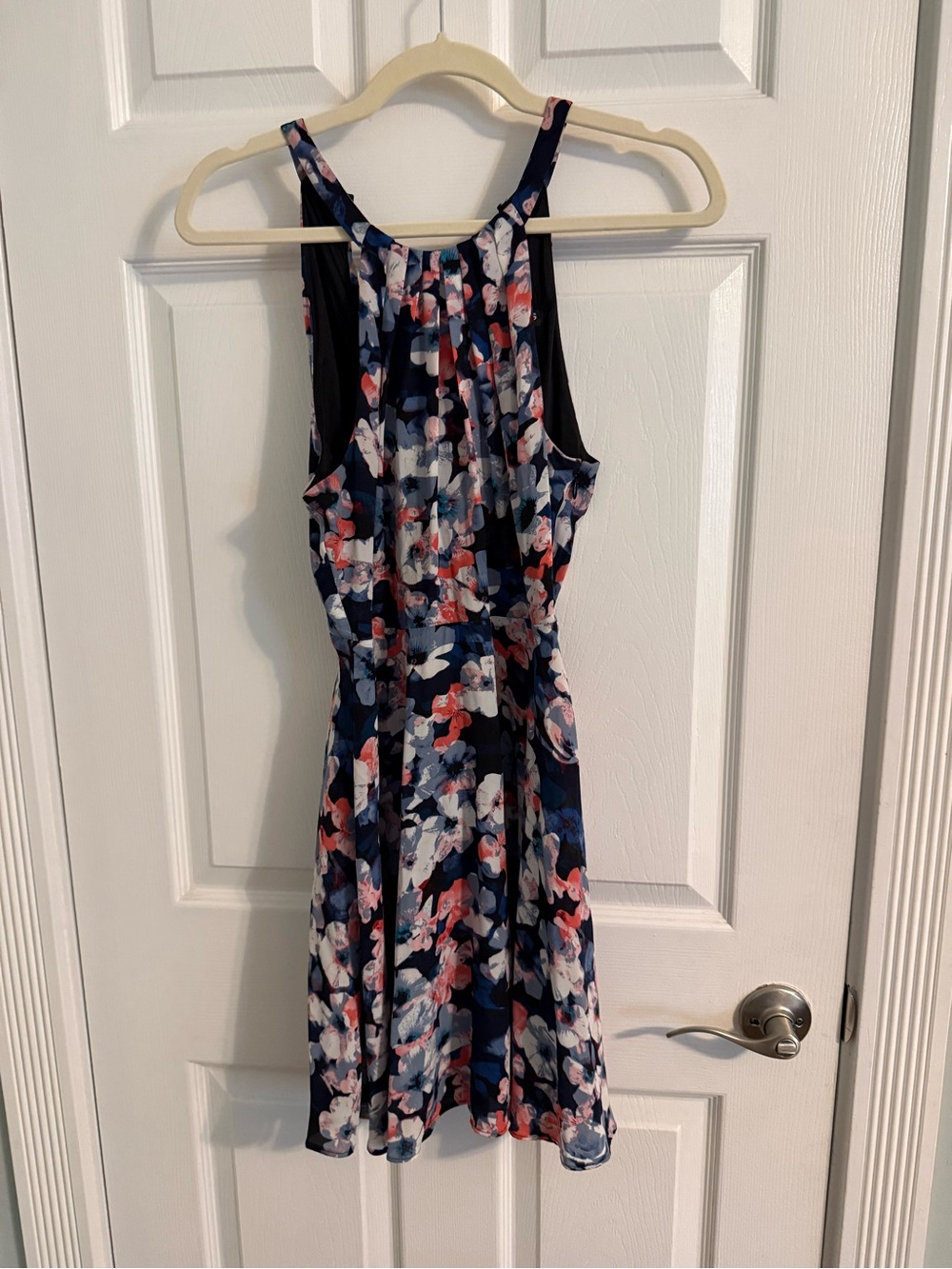 Floral Navy Sleeveless Fit & Flare Dress